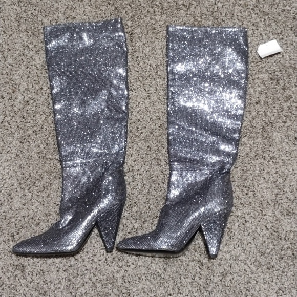 Giampaolo Viozzi Shoes - Giampaolo Viozzi Glitter Sparkle Knee‑High Boots — Italian Designer Size 7